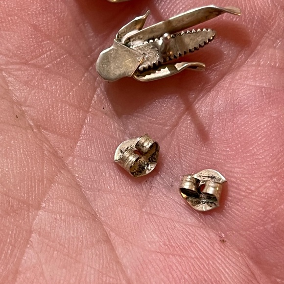VTG Southwestern Artisan Corn Turquoise Sterling Silver 925 Post Earrings - Picture 5 of 5